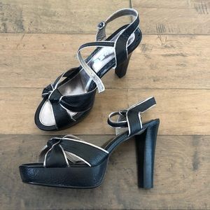Black & pewter heels
